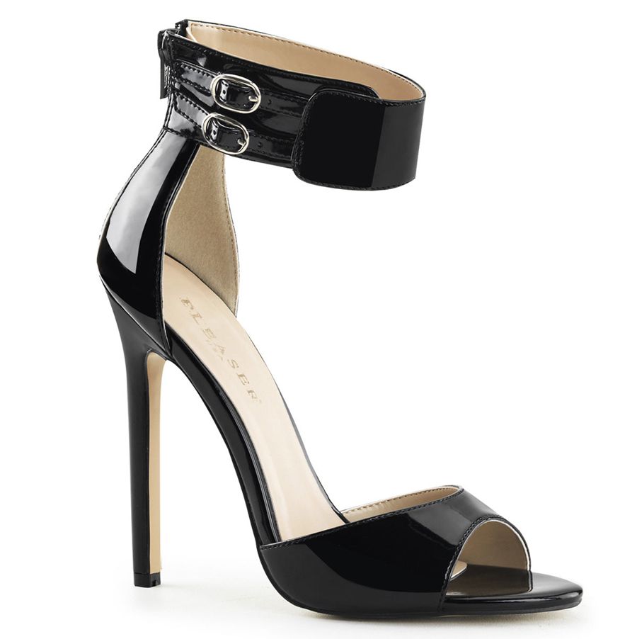 Women's Pleaser Sexy-19 Ankle Strap Sandals Black | 251WNJMBP