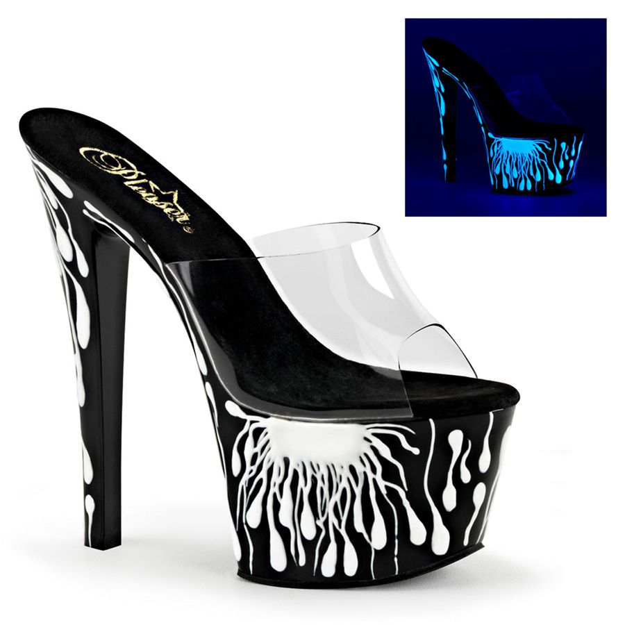 Women's Pleaser Sky-301-5 Platform Sandals White | 504CTYNMZ