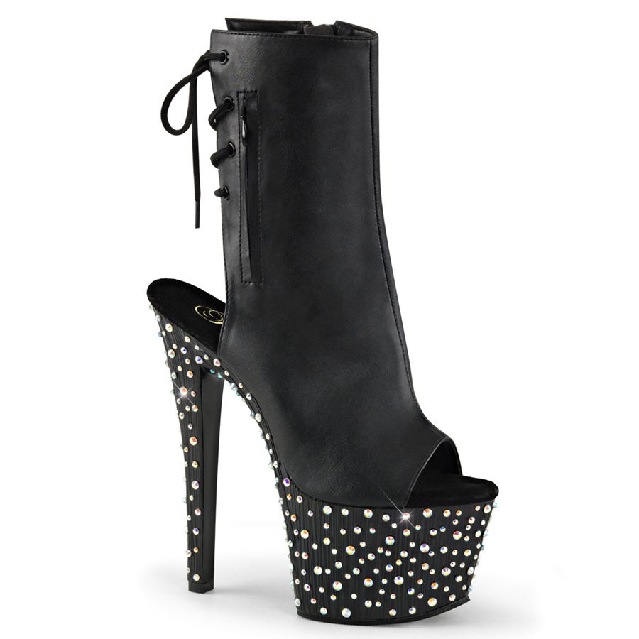 Women's Pleaser Stardance-1018-7 Ankle Boots Black | 362FSZWPO