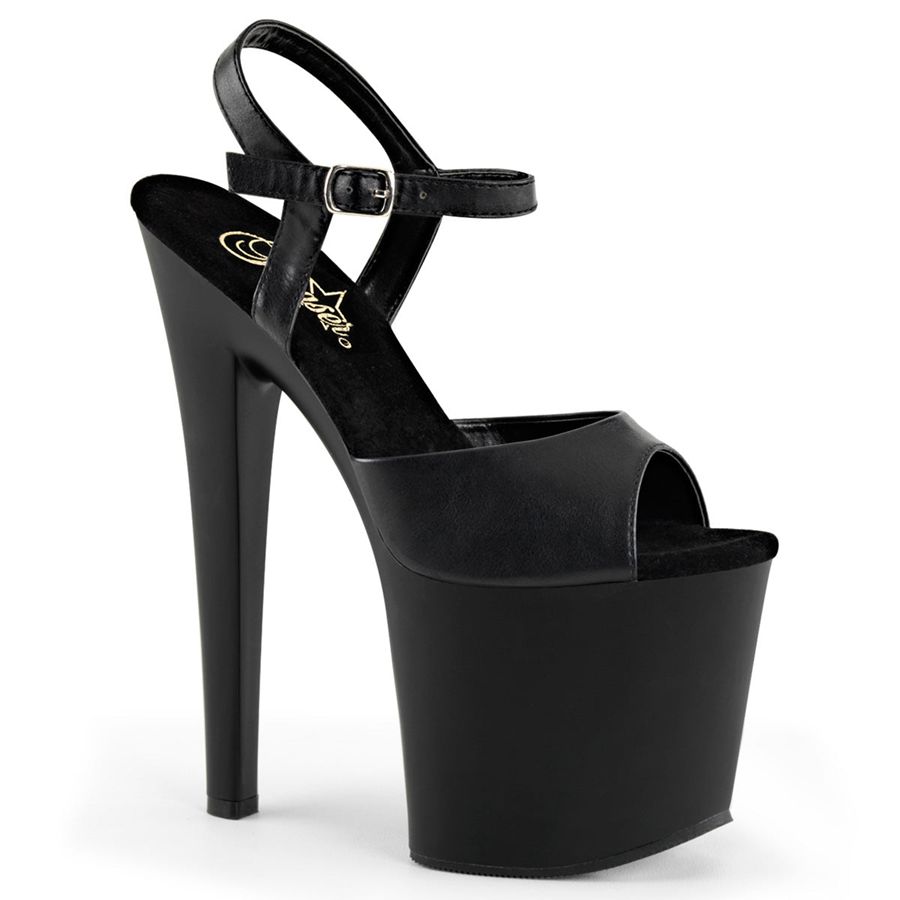 Women's Pleaser Taboo-709 Ankle Strap Sandals Black | 784VYNTCG