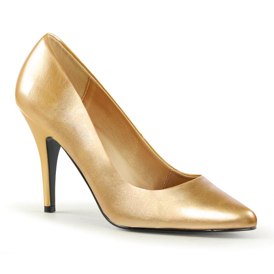 Women's Pleaser Vanity-420 Pumps Gold | 640FMONBV