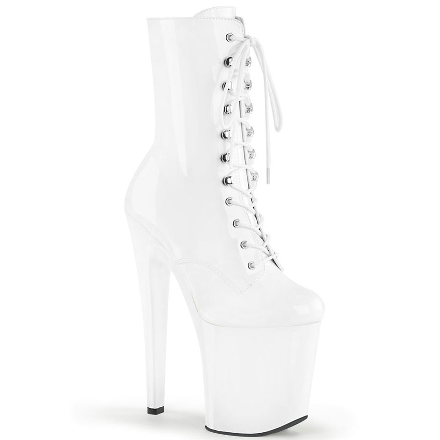 Women's Pleaser Xtreme-1020 Ankle Boots White | 736DRGIEO