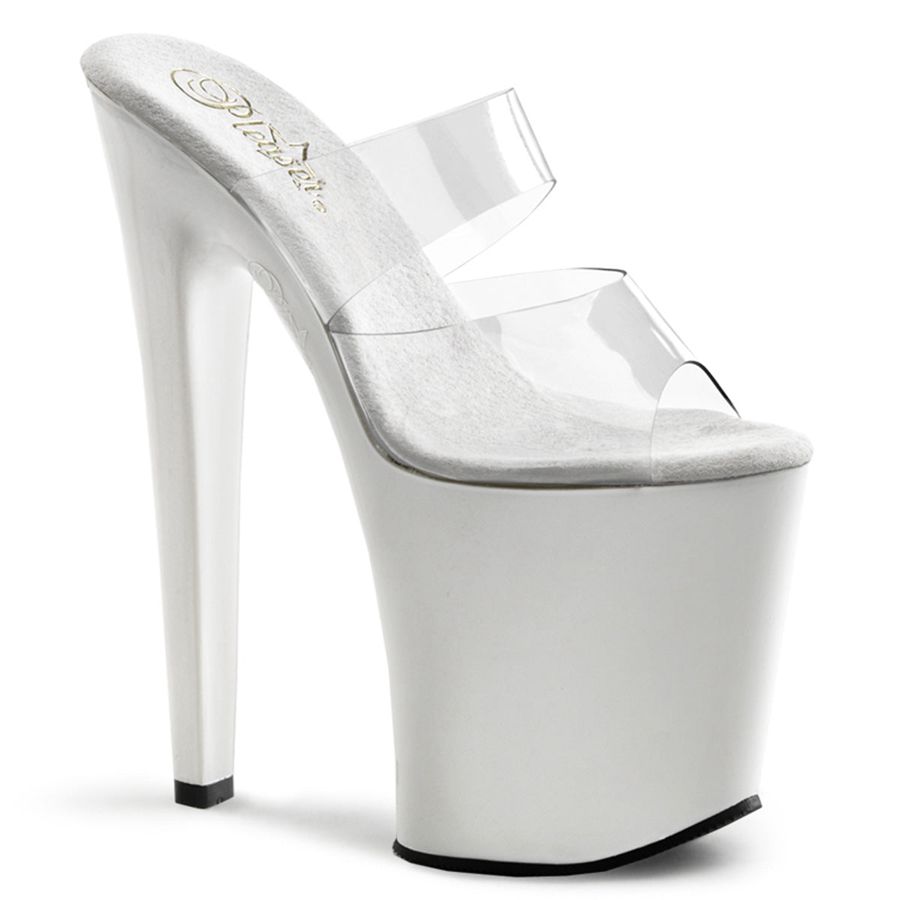 Women's Pleaser Xtreme-802 Platform Sandals White | 182UYIOJC